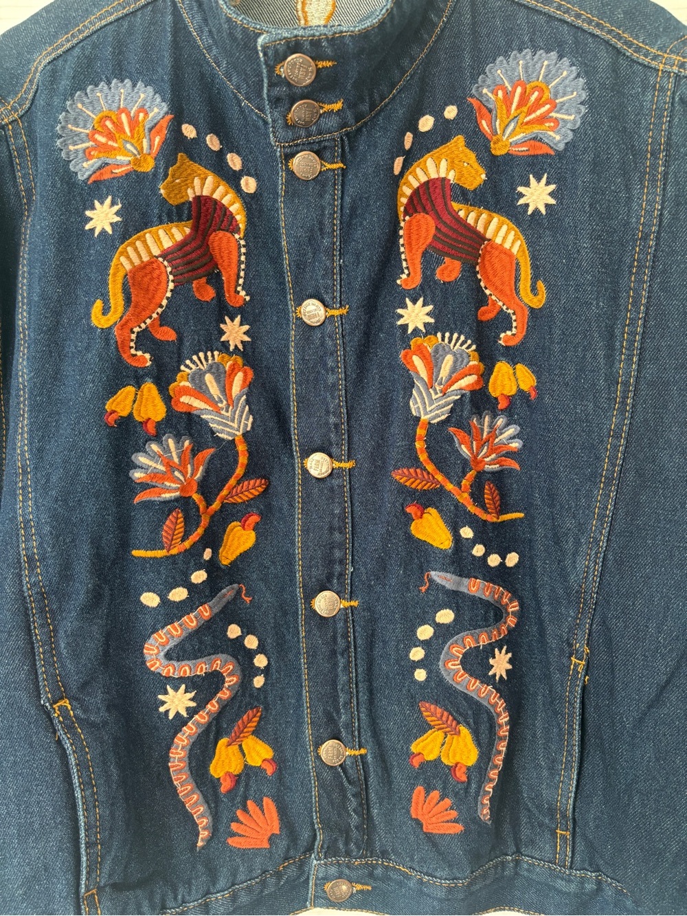 FARM RIO Embroidered Dark Blue Denim Jacket - RARE FIND - BRAND NEW - Picture 2 of 7